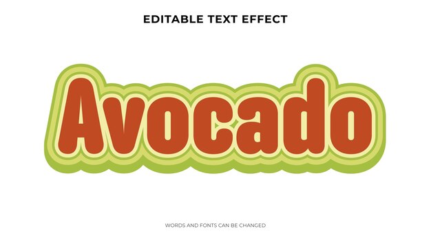 Avocado text effect with 3d style