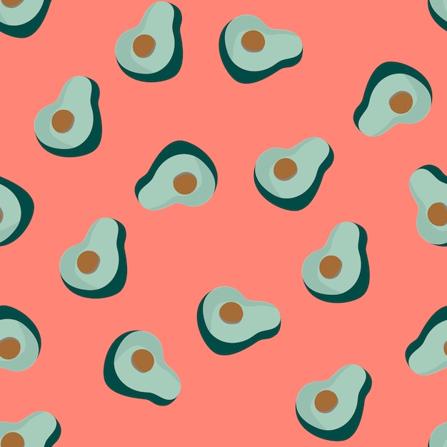 Free Vector avocados on pink seamless pattern background vector