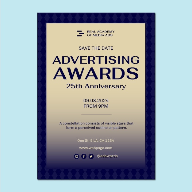 Free Vector awards ceremony invitation template