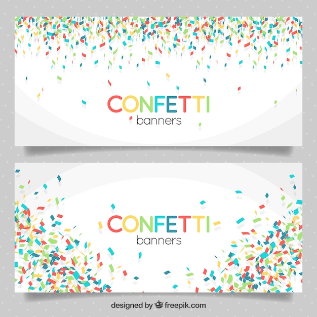 Awesome banners of colorful confetti