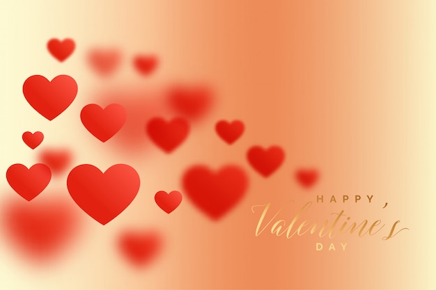 Awesome blur hearts lovely valentines day background