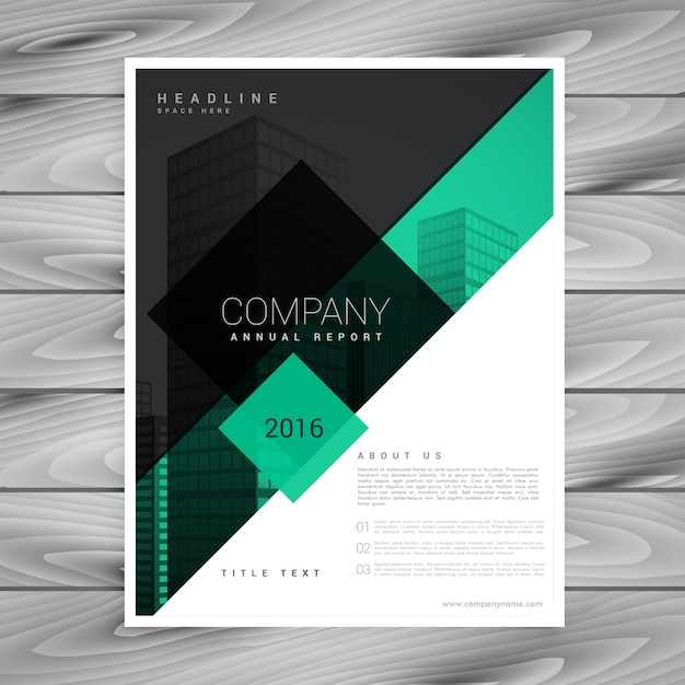 Free Vector awesome brochure design in green black colors