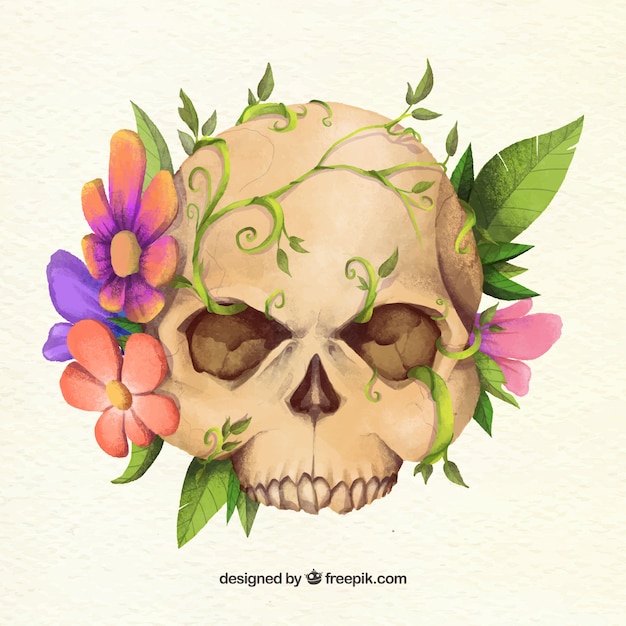 Awesome floral skull