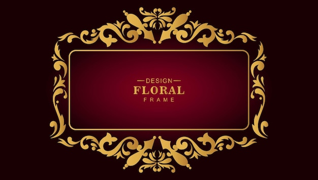 Awesome golden ornamental floral frame background