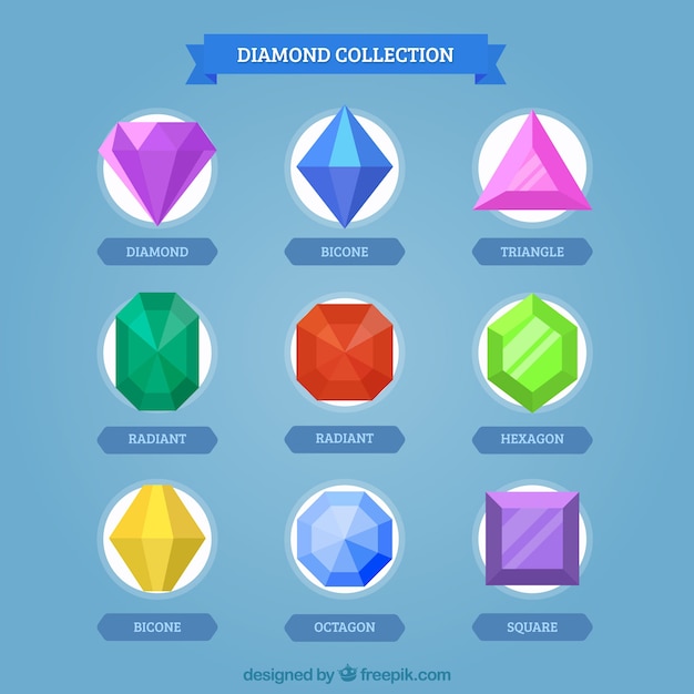 Free vector awesome pack of precious gems