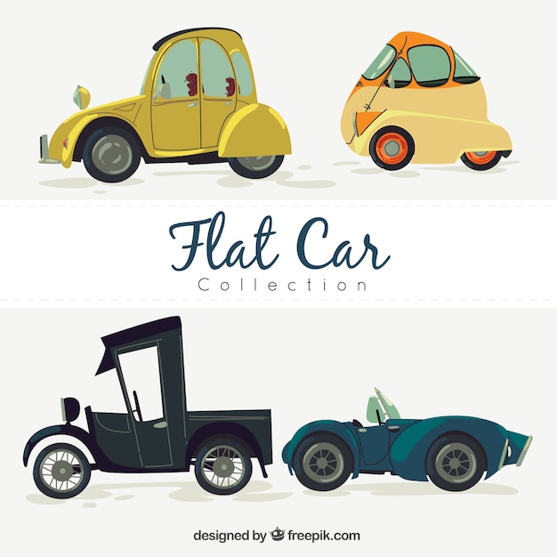 Free Vector awesome pack of vintage cars