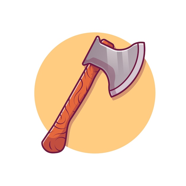 Free Vector axe weapon cartoon vector icon illustration weapon object icon concept isolated premium vector flat