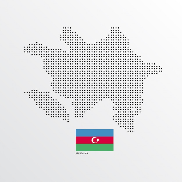 Azerbaijan Map design with flag and light background vector 