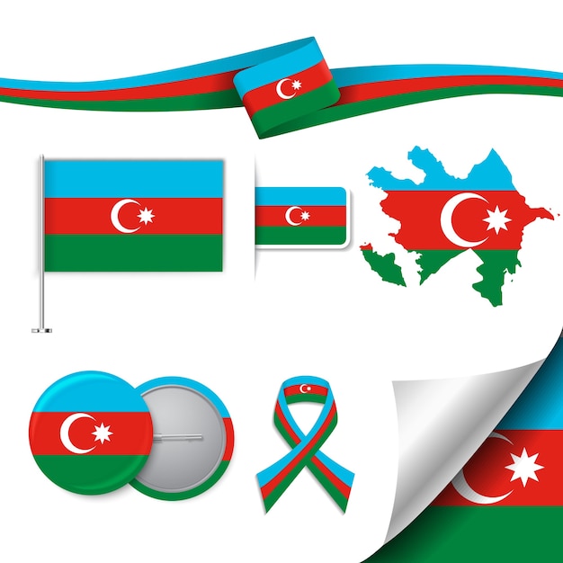 Free vector azerbaijan representative elements collection