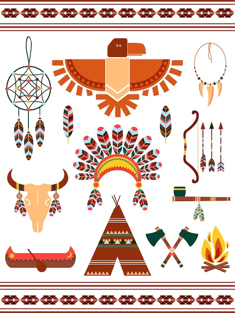 Free Vector aztec and mayan indian decorative vector elements