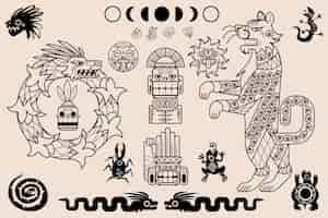 Free vector aztec and mayan ornaments