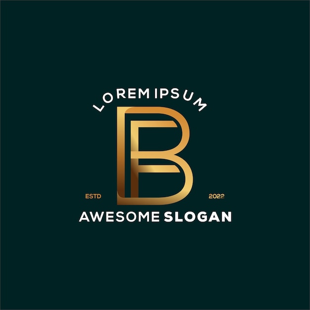 Free Vector b letter gradient luxury logo design