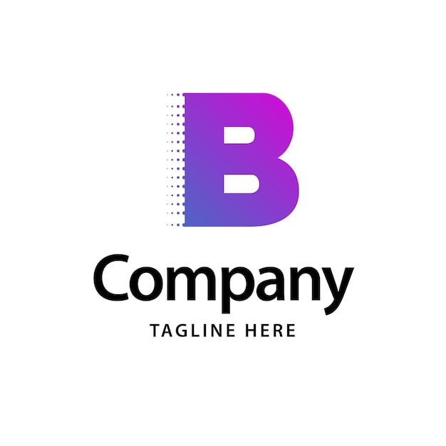 Free Vector b purple logo business brand identity design vector illustration