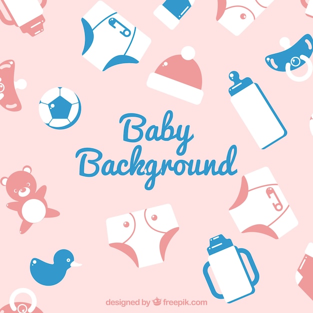 Baby background with cute elements