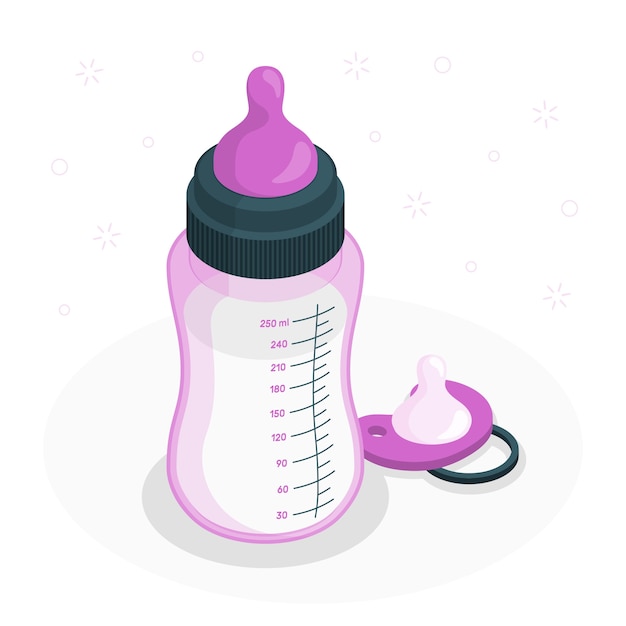 Free Vector baby bottle concept illustration