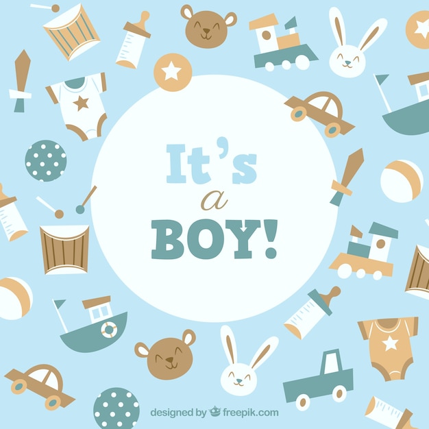 Free Vector baby boy background in hand drawn style