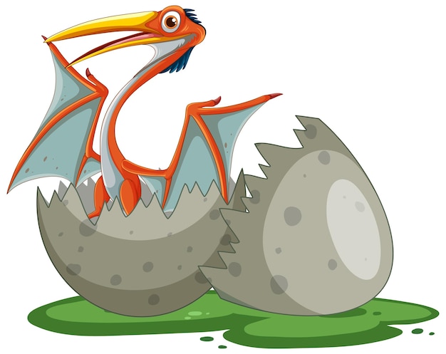 Free Vector baby dinosaur hatching from egg