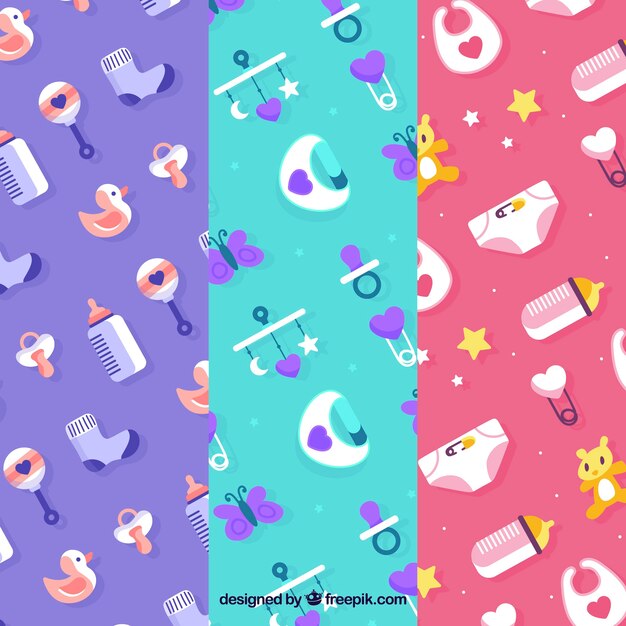 Baby elements patterns collection