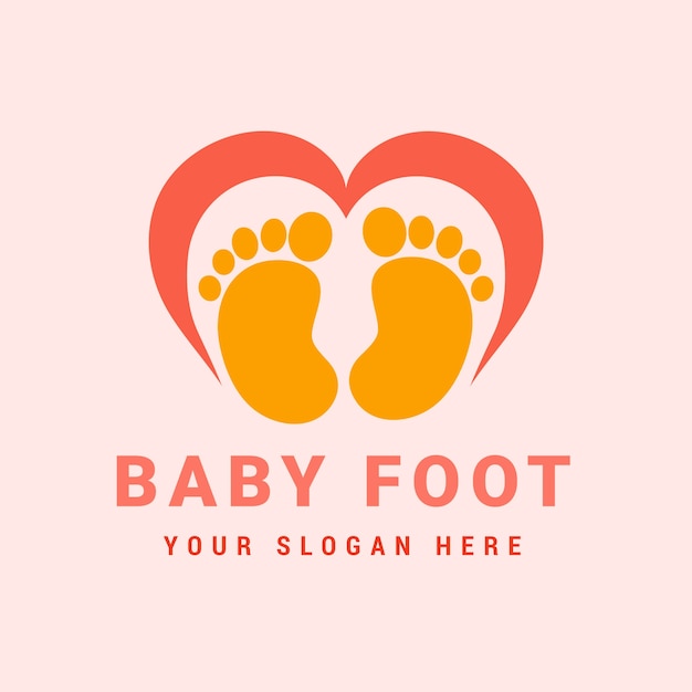 Baby foot logo design template