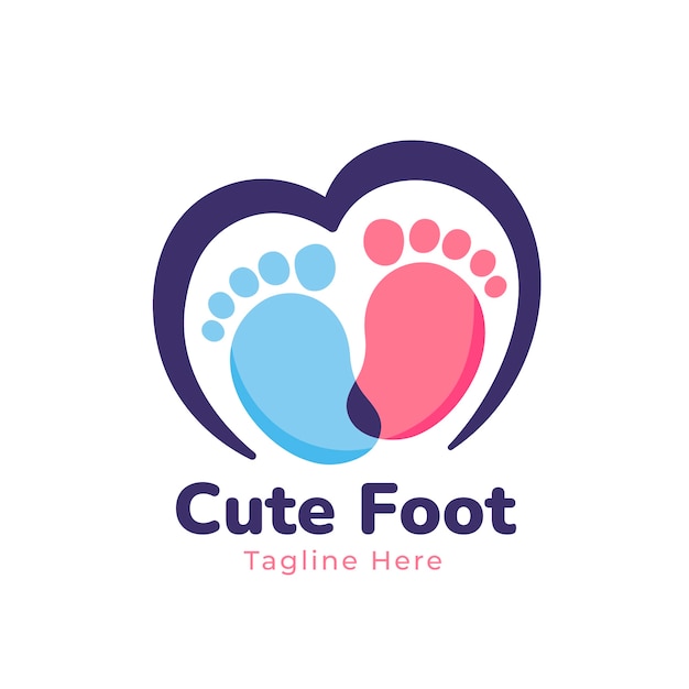 Free Vector baby foot logo design template