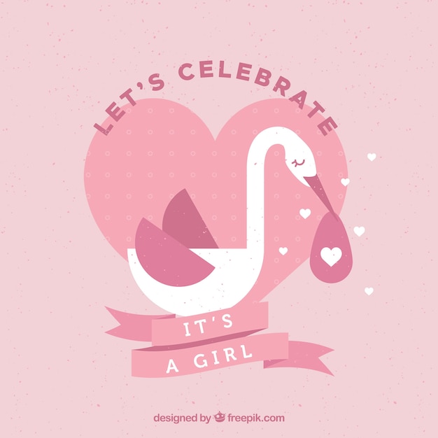 Baby girl background in flat style