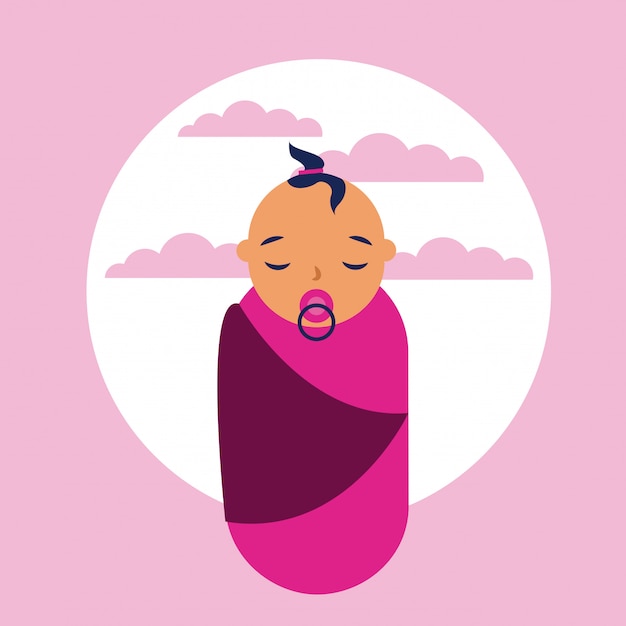 Free Vector baby girl on flat style