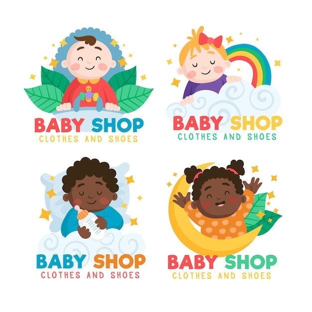 Baby logo collection template