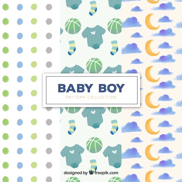 Baby patterns collection with clothes