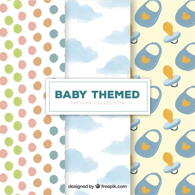 Baby patterns collection with clothes