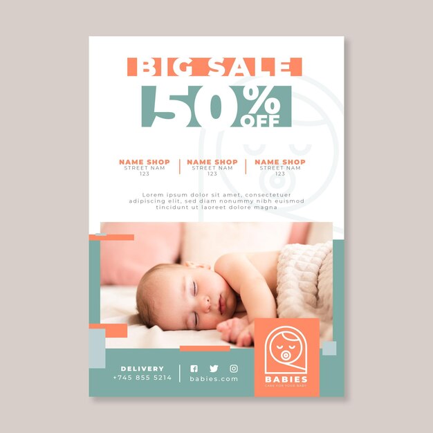 Baby poster template