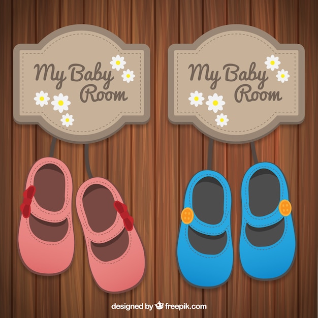 Free Vector baby room signboard