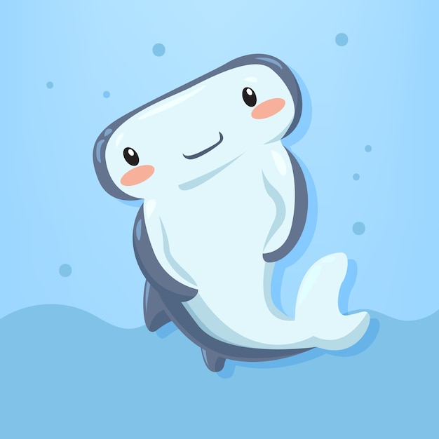 Baby shark in cartoon style