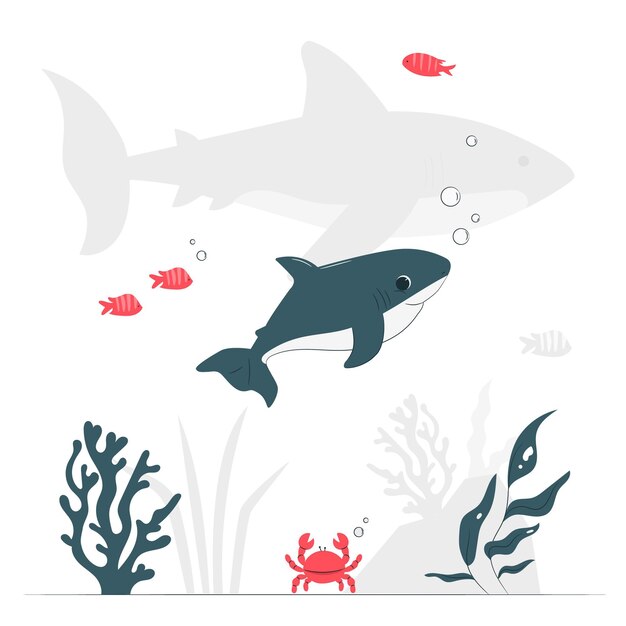 Baby shark concept illustration