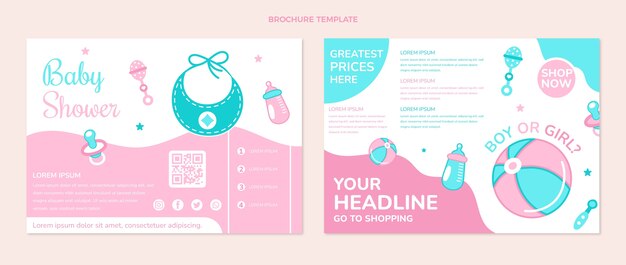 Baby shower brochure template