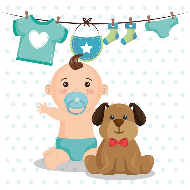 baby shower card with little boy