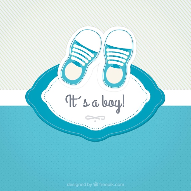 Free Vector baby shower card with shoes