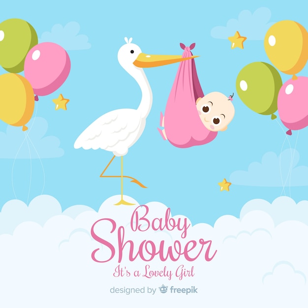 Baby shower design in flat style