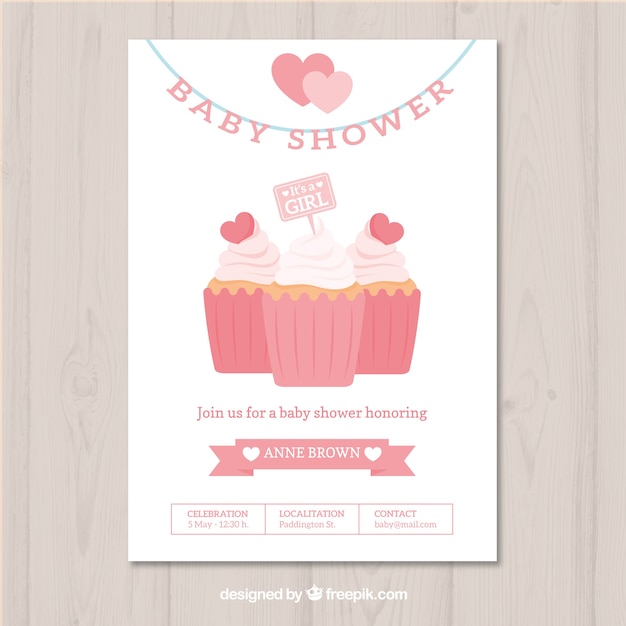 Baby shower design for girl