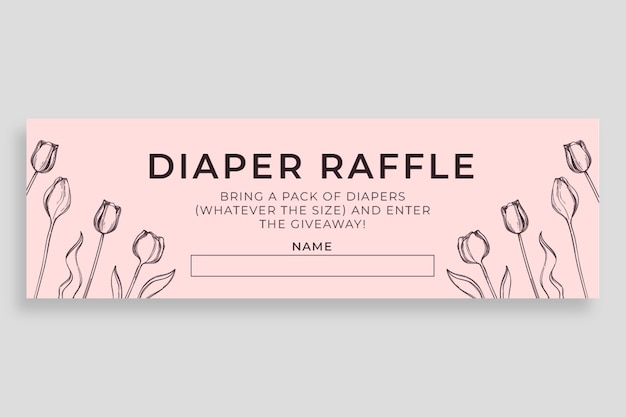 Baby shower diaper raffle ticket