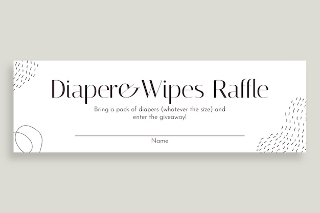 Baby shower diaper raffle ticket