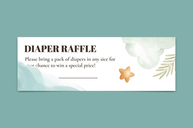 Baby shower diaper raffle ticket