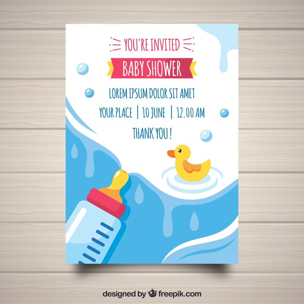 Baby shower invitation in flat style