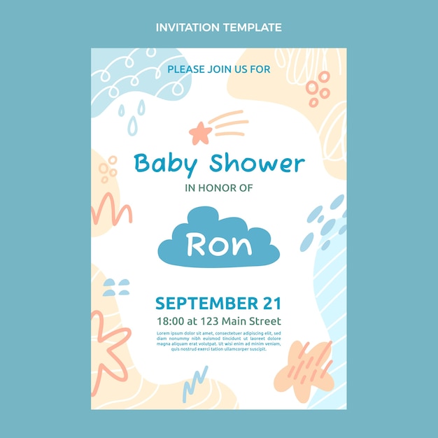 Baby shower invitation template