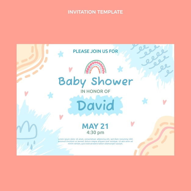 Baby shower invitation template