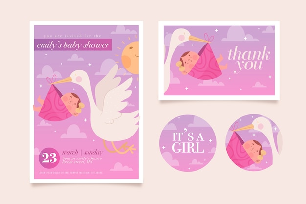 Baby shower invitation template