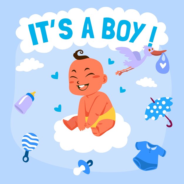 Baby shower template for boy