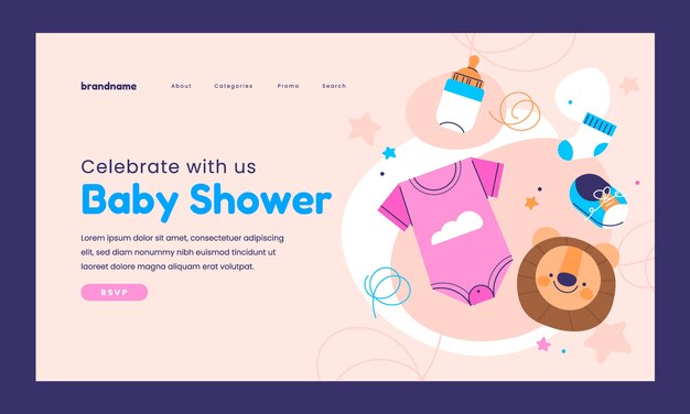 Free Vector baby shower template design