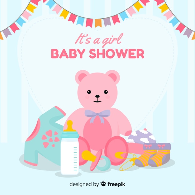 Baby shower template for girl