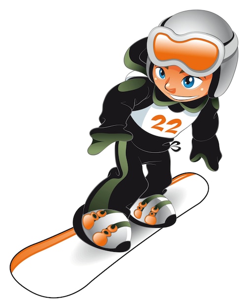 Free Vector baby snowboarder