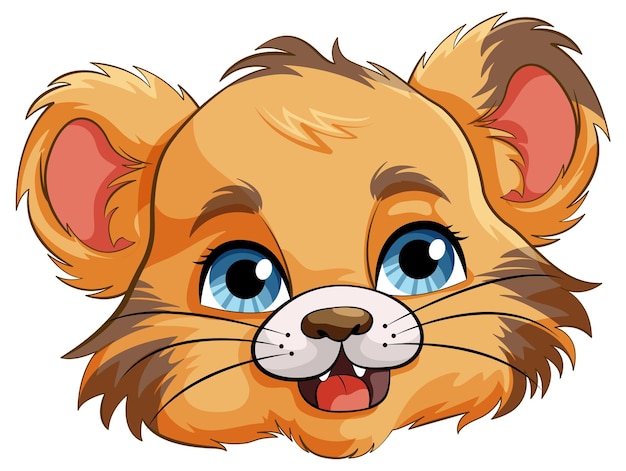 Baby Tiger Head Cartoon Character